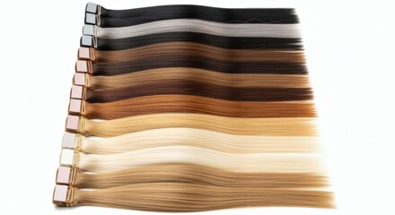Hair Extensions Spectrum Seamless Blends on White with Luxury Hair Styling.