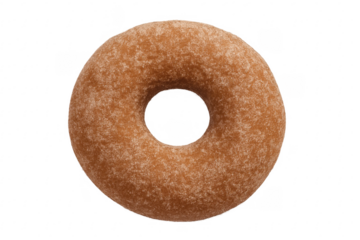 Cinnamon sugar donut sweet baked pastry on transparent background