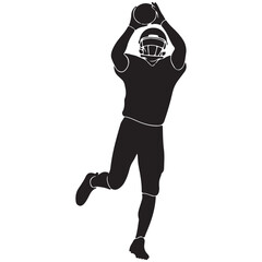 Dynamic Football Player Catching Ball Silhouette