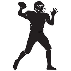 Dynamic Silhouette of a Football Player Preparing to Throw a Pass