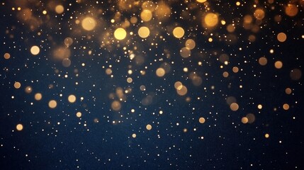 Fototapeta premium A shimmering background of golden particles against a dark backdrop, creating a magical and festive atmosphere.