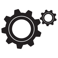 Interlocking Gears Mechanism on White Background