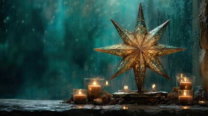 Golden autumn leaves falling gently on a rustic wooden path