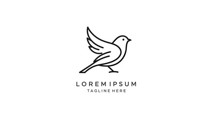 Elegant line art of a bird in flight, offering a modern, minimalist logo design ideal for brands focused on freedom, nature, or serenity, perfect for creative businesses and startups