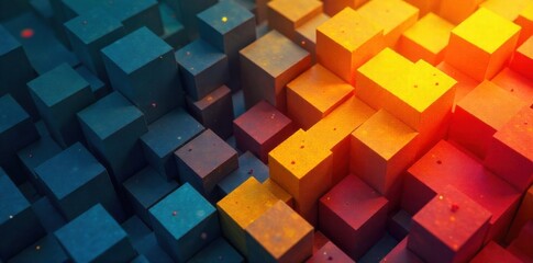 Future Innovators Building Blocks Abstract representations of learning, growth, and the foundation of future potential. An abstract composition of colorful, interlocking geometric shapes, representing