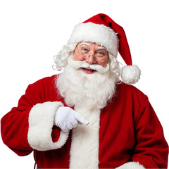 Christmas Santa Claus pointing finger downward transparent background png
