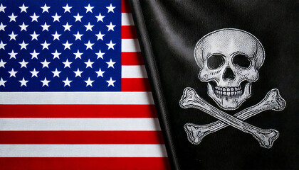 アメリカの国旗と海賊旗(USA Flag & pirate flag.)

