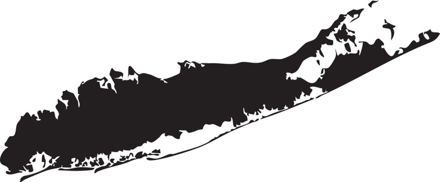 Long Island Map Silhouette Isolated