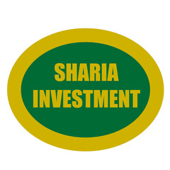 Text &ldquo;Sharia Compliant&rdquo; in gold letters on a green background symbolizing ethical Islamic finance and lawful investment. Ideal for financial institutions, Islamic banking, and business promotion.