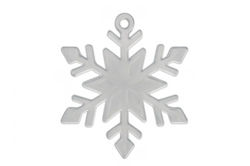 Snowflake ornament rendering with transparent background