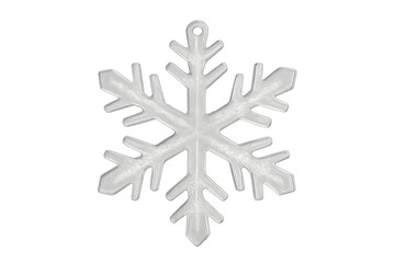Transparent snowflake christmas ornament on checkerboard background