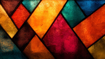 Abstract Geometric Glass with Bold Colors