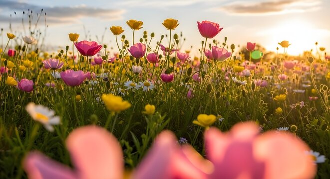 hermoso campo de flores del cosmos