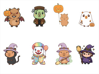 cute capybara in halooween costume 