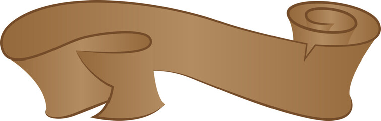 brown gradient Ribbon label tag for copy space text sign vintage retro illustration design