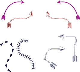 Creative Colorful Curved and Directional Arrow Vector Set.