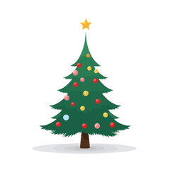 A simple Christmas tree, flat design
