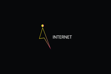 Letter i creative and simple modern cinematography business logo golden internet

