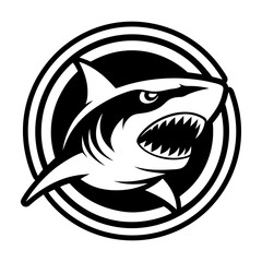 Set of Glyph Style Wild Shark Icons 
