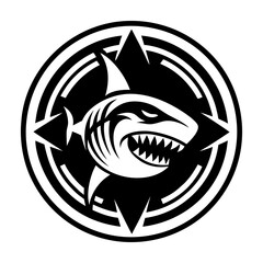 Set of Glyph Style Wild Shark Icons 
