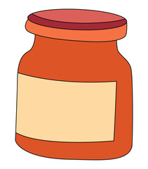 Glass jars isolated on white background