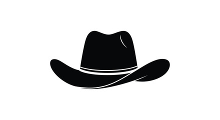 Classic black cowboy hat silhouette icon a symbol of the american west and western style silhouette