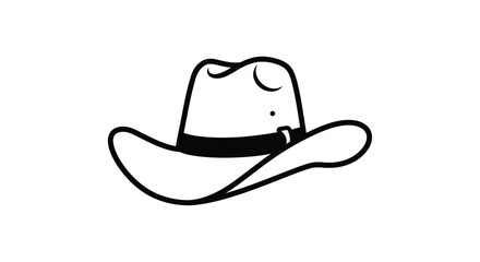 Classic cowboy hat silhouette hand drawn sketch of western headwear iconic country style apparel accessory silhouette