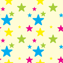 Vector illustration of colorful seamless pattern of stars design