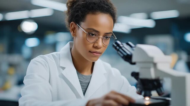 A modern optical laboratory where a technician calibrates diopter lenses, highlighting technology, innovation, accuracy, and the science behind vision correction and lens manufacturing. cinematic