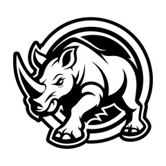 A glyph style icon showing a rhinoceros logo