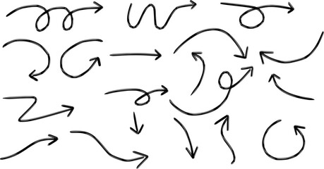 Set of Irregular Doodle Arrow Icons