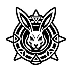 Fototapeta premium A glyph style icon showing a rabbit logo