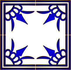 Elegant Ornamental Blue Frame Border