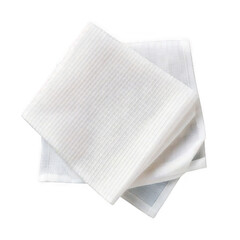 White napkin top view isolated on transparent background
