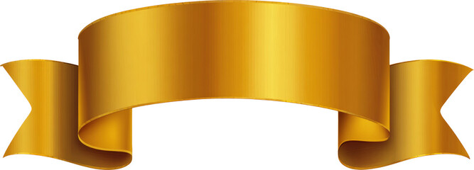 Golden ribbon banner, elegant and luxurious, representing celebration and success