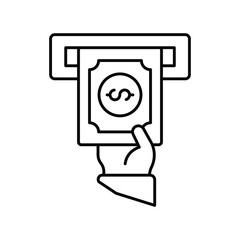 Withdraw thinline icon , vector, pixel perfect, illustrator file 
