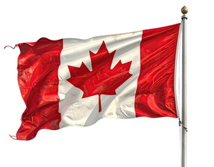 National flag of a North American country, red and white, with a central maple leaf symbol