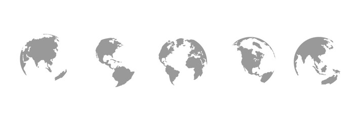 Globe icons set. Planet earth symbol collection.  earth globe silhouette icon on white background . eps 10