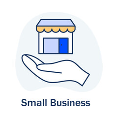 Shop Local Symbol - Community Business - Startup Enterprise - Vector - Commerce Growth