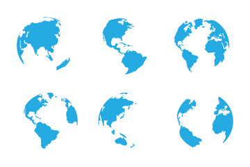 Simple black and white earth globe vector . globe icons set Explore the World Simple and Stylish Globe Icons   set . eps 10 