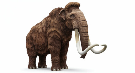 Woolly Mammoth on White Background elephant prehistoric