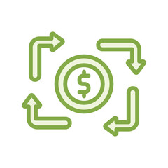 Cash Flow duotone line icon , vector, pixel perfect, illustrator file 
