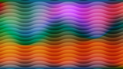 Abstract wavy pattern with vibrant rainbow colors and soft blending