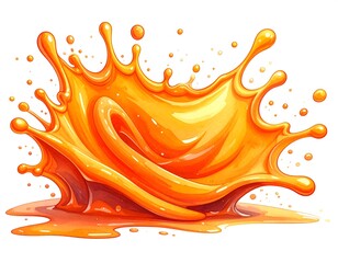 Artistic depiction of a vibrant orange liquid splashing upwards