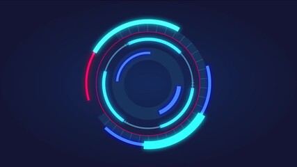 HUD Circle User interface on isolated black background. Target searching scope and scanning element theme. Digital UI and Sci-fi circular. 4K motion graphic footage video - Powered by Adobe