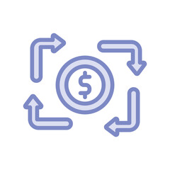 Cash Flow duotone line icon , vector, pixel perfect, illustrator file 
