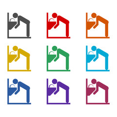 Fountain drinking icon isolated on white background. Set icons colorful