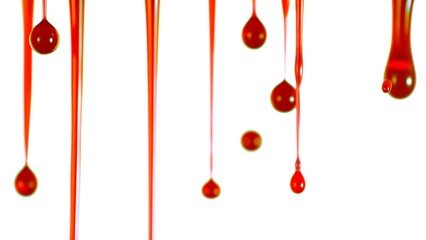 Blood Splash in Freeze Motion . Isolated on White Background