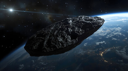 Asteroid fly to planet Earth. Phenomenon looks like alien ship worries people.