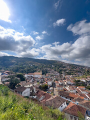 Obraz premium Panoramic view of Ouro Preto historic center, Brazil